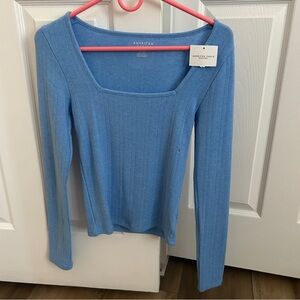 American Eagle Outfitters Light Blue Long Sleeve Top